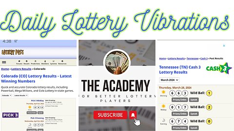 Tuesday Daily Lottery Vibrations 💲 April 30-24 Lottery News and Suggestions