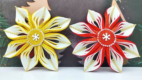 Glitter Foam Sheet Crafts🎄 How to Make Beautiful Snowflakes at Home❄ DIY Best Christmas Crafts Idea