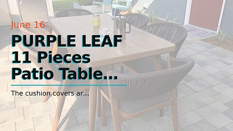 PURPLE LEAF 11 Pieces Patio Table and Chairs Set All-Weather Aluminum Rattan Furniture Set with...