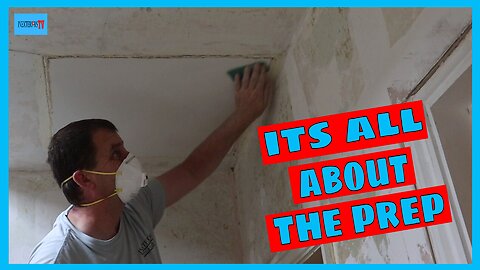 Sanding a ceiling. How to sand a ceiling.