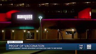 Entertainment venues requiring vaccination cards