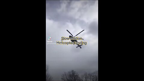 Helicopter landing slow motion