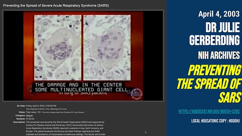 (Apr 4 2003) NIH archives : Preventing the spread of SARS