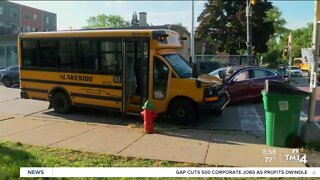 School bus involved in crash near North and Sherman