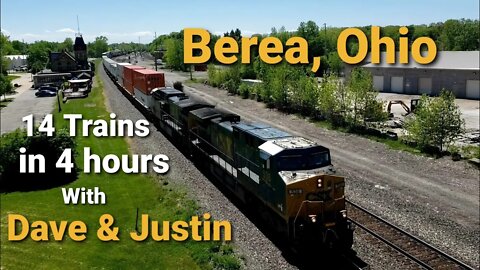 Berea Ohio, 14 trains in 4 hours, Railfanning with Dave and Justin