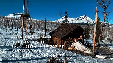 EXPLORING 4K RUSTIC Jeff View Log Cabin Shelter! | Upper Three Creek Lake Sno-Park | Central Oregon