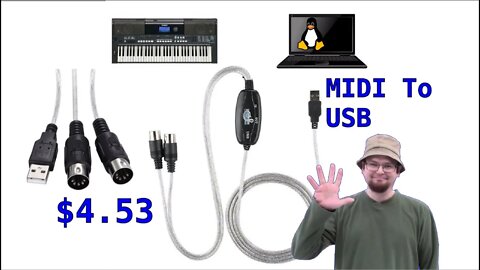 MIDI to USB Interface Cable Adapter for Keyboard Electronic Drum Music Create Review - US $4.53