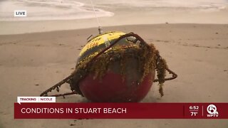 Buoy washes ashore on Stuart Beach