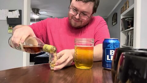 Trying out a beer whiskey drop shot