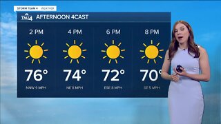 Sunshine continues with highs in the 70s on Monday