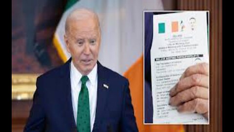 President Biden Brings ‘Cheat Cards’ to Meeting with Irish PM to Remember Who He Is
