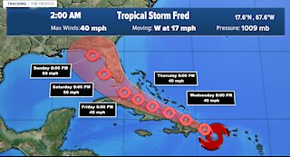 Tracking Tropical Storm Fred: Wednesday 5 a.m.