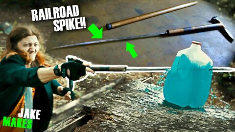 Forging a SWORD CANE out of a RR SPIKE (feat. SUNSHINE)