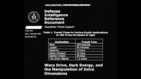 Warp Drive, Dark Energy & the Manipulation of Extra Dimensions, Real Secret Space Program, FOIA Leak