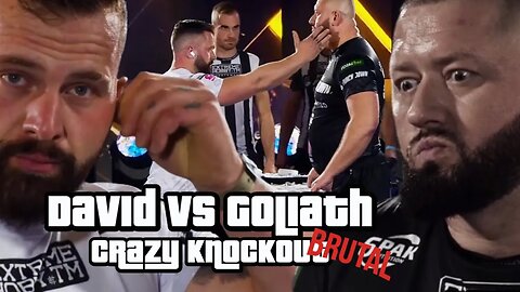 *Epic Slap Fight* David Fights Goliath - Slovakian Armwrestler vs. Goliath Hooligan #punchdown