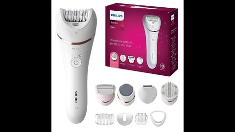 Philips Beauty Epilator Series 8000 5 in 1 Shaver for Women, Trimmer, Pedicure & Body Exfoliator + 9 Accessories, BRE740/14 . Philips Epilator Series 8000 has intuitive usage angle for smooth epilation that catches hairs shorter than waxing, so s
