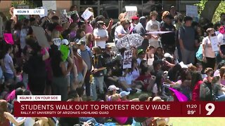 Students walk out to protest Roe v Wade