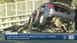2 juveniles dead after vehicle crashes into pole, catches fire in Mesa