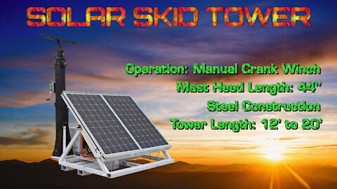 Portable Solar Skid Towers for Lighting & Electronics, Transport up to 24 Units on Trailers