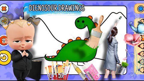 How to draw a Cute DIONOSOUR|easy step by step dionosaur draw with mobile