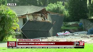 Sinkhole forms, continues to grow at Land O' Lakes home, surrounding homes evacuated