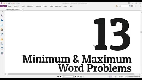 Chapter13 Part 2 (Minimum & Maximum Word Problems: Q10 up to Q17, #Panda #SAT Exercise 2nd Edition