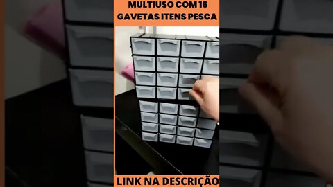 Organizador Multiuso Com 16 Gavetas Pregos Itens de Pesca