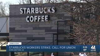 Overland Park Starbucks workers walk out on strike Saturday