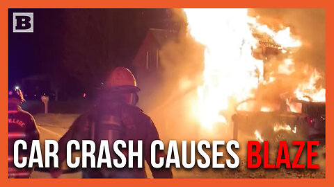 Car Explodes and Causes Massive Fire After Crashing into House