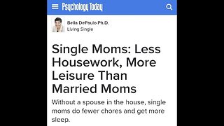 Single Moms Are Filthy and Neglect Her Kids... Or Whatever Psychology Today Said. 🤷