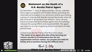 Border patrol agent killed and White House Says nothing