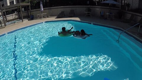 Blasian Babies Brother And Sister Enjoy A Pool Day With DaDa Because They're Taking Swim Lessons!