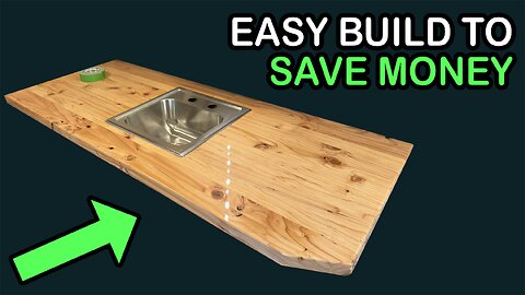 DIY Construction Lumber Butcher Block Countertop #cargocamper