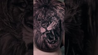 Lion Head Cover Up Tattoo #shorts #tattoos #inked #youtubeshorts