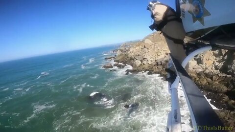 CHP hoist a woman who fell from a cliff near Stinson Beach