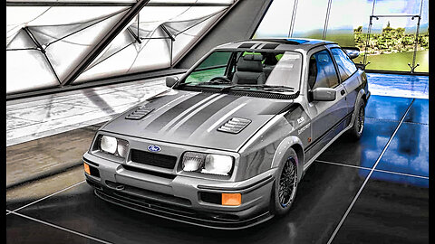 1987 Ford Sierra Cosworth RS500. Cleverly only hitting the small trees.