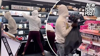 Video shows shoplifters brazenly clearing shelves of LA Sephora store
