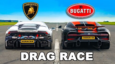 Bugatti Chiron SS v 1,800hp Lambo Huracan- DRAG RACE
