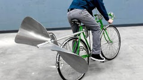 What if you put a giant propeller on a bicycle?