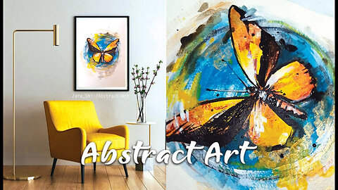 abstract Acrylic Painting Tutorials - How to drawing Butterfly 🦋