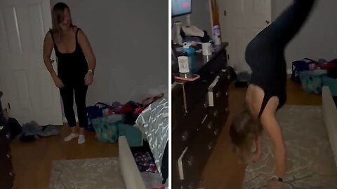 Woman swears she will not wake up the kids with her 'silent' cartwheel