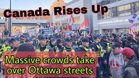 Huge crowds and bikers in Ottawa; anti-protester shows her true colours