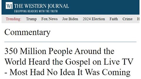 READ 350 Million People Around the World Heard the Gospel on Live TV
