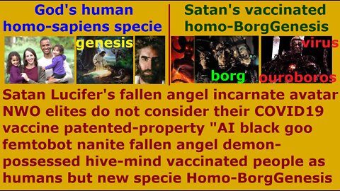 Fallen angel avatar elite do not consider vaccinated people as humans but new specie homo-borgenesis