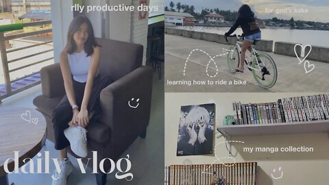 productive days| school stuff, riding bike, manga collection 🚲📚 || itsjrhldn