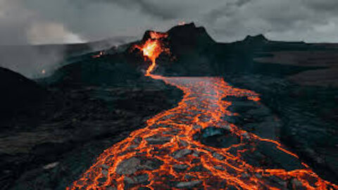 A sudden volcanic eruption