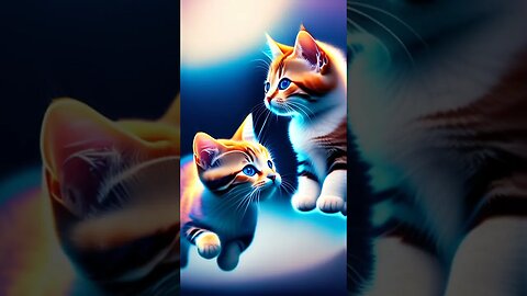 cute kittens flying through space blue tones #fypシ #catlover #fypシ゚viral #kucinglucu