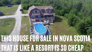 This Cheap House For Sale In Nova Scotia Is Like A Resort With A Pool & Bar