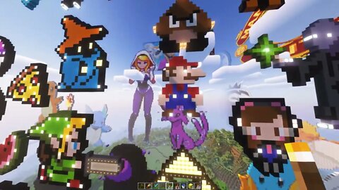 How to Build Super Mario Minecraft 1.19 Pixel Art Tutorial - 24/7 SMP