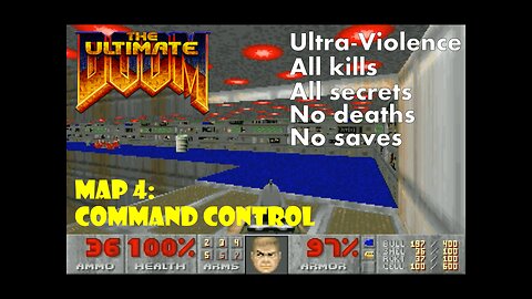 The Ultimate Doom (1995): Episode 1 — Knee-Deep in the Dead: Map 4 (E1M4) — Command Control